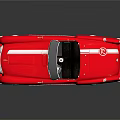 Red Vintage Convertible Car With Open Top White Stripes White Wheels And Number 53