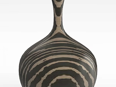 Innovative Technology Exhibition Hall Featuring Black And White Striped Vase 3d model