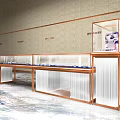 Modern Jewelry Showcase Shelves With Glass Display Cases And Wooden Frames