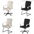 Stylish Office Chairs in Black and Beige with Armrests Swivel and Fixed Bases