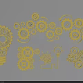 Creative Wall Decor with Gears Light Bulb and Brain Elements for Modern Spaces