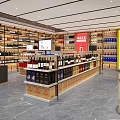 Modern Tobacco And Alcohol Store Interior With Shelves Wines Tobacco Products Display Cabinets And Chairs