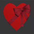Red Heart Shaped Gift Box With Decorative Purple Bow For Daily Use