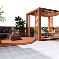 Roof Garden Design With Wooden Deck Green Plants Seating Area And Outdoor Furniture