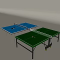 Blue And Green Ping Pong Tables With Nets Frames And Mobile Wheels For Sports Use