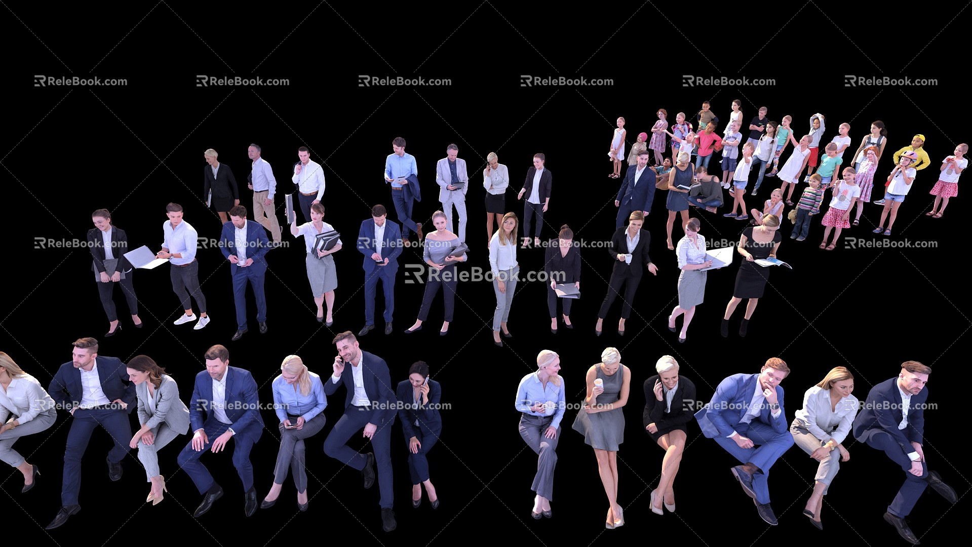 Crowd Children Model People 3d model