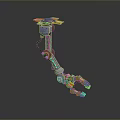 Mechanical Robot Arm Character With Biological Inspired Limb Structure And Metal Joints 3d model