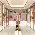 Bright Modern Ladies Clothing Store Interior With Elegant Gold Display Racks And Comfortable Shopping Space