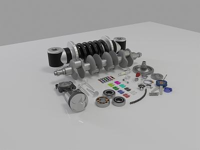 modern mechanical parts 3d model