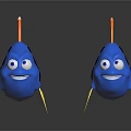 Adorable Blue Cartoon Fish Dolls With Yellow Orange Fins And Smiling Faces