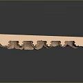 Sandstone Scene Component With Carved Columns And Intricate Architectural Details