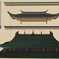 Ancient Traditional Chinese Architecture With Classic Roof Structure Green Glazed Tiles And Ornate Eaves