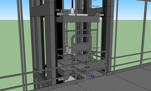 Industrial Elevator Sliding Door Prison Revolving Gate 3d model