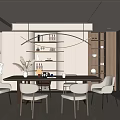 Modern Restaurant Interior With Round Dining Table White Chairs And Pendant Light