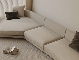 Three-seat sofa 3d model