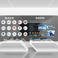 Modern Corporate Exhibition Hall Showcasing Key Enterprises and Partners Logos and Information