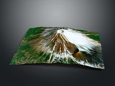 3D Garden Landscape Design with Natural Green Vegetation and White Hilltop Terrain 3d model