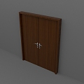 New Chinese Style Double Door Hotel Meeting Room Double Door Wooden Door Restaurant Room 3d model