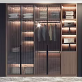 Modern Wardrobe Design With Glass Doors Clothing Internal Storage Organized Display Wooden And Metal Frames
