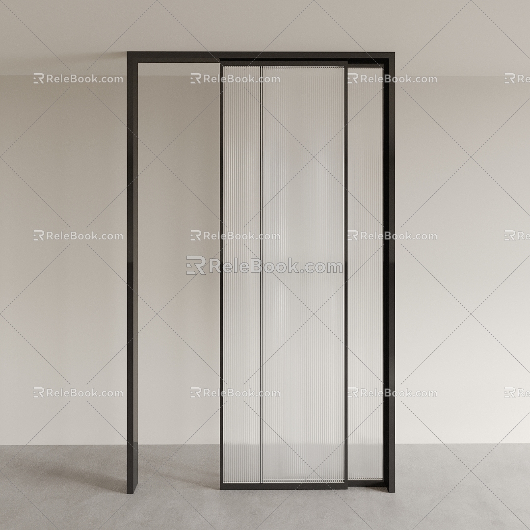 sliding door kitchen door balcony door changhong glass door glass door 3d model