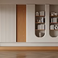 Modern Minimalist Built In Bookshelf With Warm Natural Wood Accents And Elegant Book Decor Displays