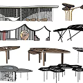 Modern landscape gallery park gallery landscape structure 3d model