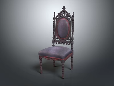 Elegant Vintage Leisure Chair With Carved Wooden Frame And Decorative Upholstered Seat 3d model