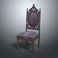 Elegant Vintage Leisure Chair With Carved Wooden Frame And Decorative Upholstered Seat