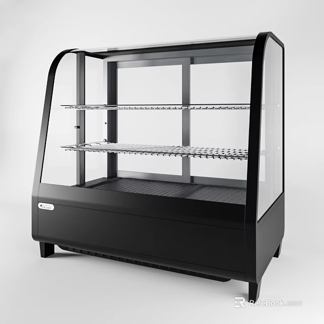Commercial Glass Display Case With Multiple Shelves And Black Base For Retail Use 3d model 