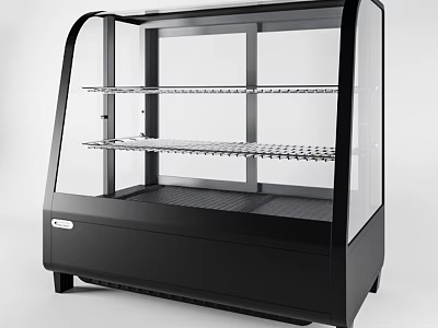 Commercial Glass Display Case With Multiple Shelves And Black Base For Retail Use 3d model