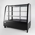 Commercial Glass Display Case With Multiple Shelves And Black Base For Retail Use