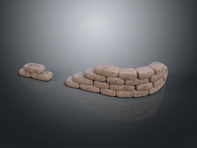 Stacked Stone Bricks With Rough Surface And Natural Texture For Household Decorative Steps 3d model