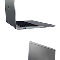 Silver Modern Laptop With Open Screen Showing Windows Interface And App Icons
