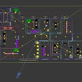 Bird's Eye View Modern Interior Floor Plan With Multiple Rooms Staircase And Plants
