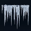 Frosty Icicles Hanging As Natural Garden Decor For Winter Outdoor