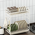 Kitchen Dishes and Water Cup Storage Rack 3d model