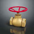 Brass Lighting Fixture Combination With Red Handle And Golden Body Design