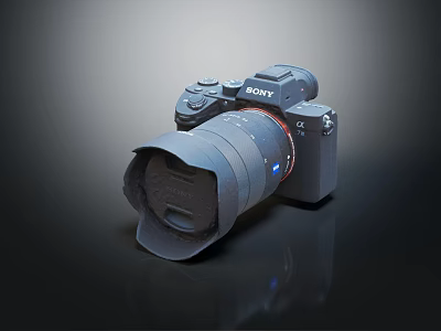Sony Digital Camera With Professional Lens And Modern Body Design Features 3d model