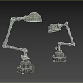 Vintage Metal Table Lamps With Adjustable Arm Dome Shade And Round Base