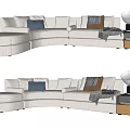 Modern Multiplayer Sofa Shaped Sofa 3d model