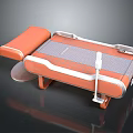 Orange Padded Massage Table Furniture With Gray Mesh Surface And White Frame