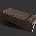 Vintage Wooden Box With Plank Construction And Metal Clasps On Gray Background