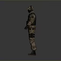 3D Model of Military Soldier in Camouflage Uniform With Tactical Gear and Equipment