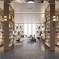 Artistic Book Space Interior Design With Wooden Bookshelves And Cozy Reading Nooks
