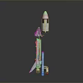 White Rocket Model With Launch Stand And Detailed Design Features 3d model