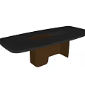 Modern Rectangular Dining Table With Sleek Wooden Top And Unique Metal Legs 3d model