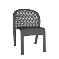 Lightweight Modern Outdoor Chair With Perforated Backrest And Woven Design