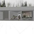 New Chinese Style Door Head Facade 3d model
