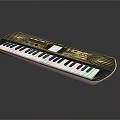 White And Black Electronic Musical Keyboard With Piano Keys Control Panel And Speakers