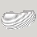 Elegant Modern Reception Desk With Curved White Striped Surface Design 3d model